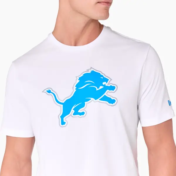 Camiseta con Logo del Equipo Detroit Lions New Era Frontal