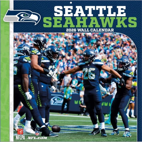 Seattle Seahawks 12" x 12" 2026 Wandkalender Vorderseite