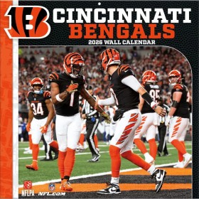 Cincinnati Bengals 12" x 12" 2026 Wandkalender Vorderseite