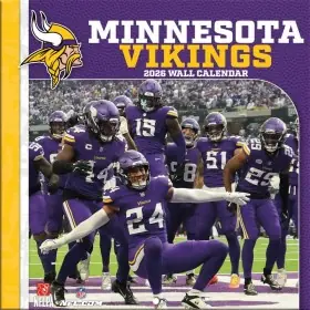Minnesota Vikings 12" x 12" 2026 Calendario de Pared Delantero
