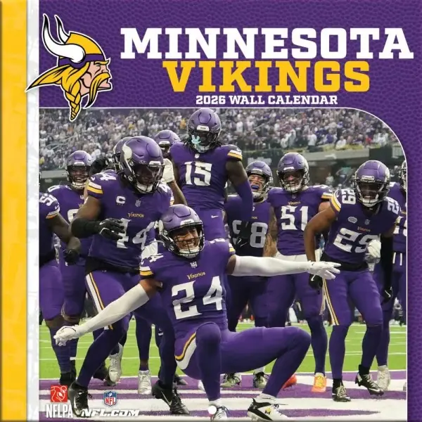 Minnesota Vikings 12" x 12" 2026 Calendario da parete anteriore
