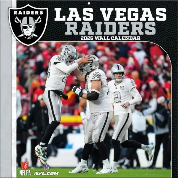 Las Vegas Raiders 12" x 12" 2026 Calendario da parete anteriore
