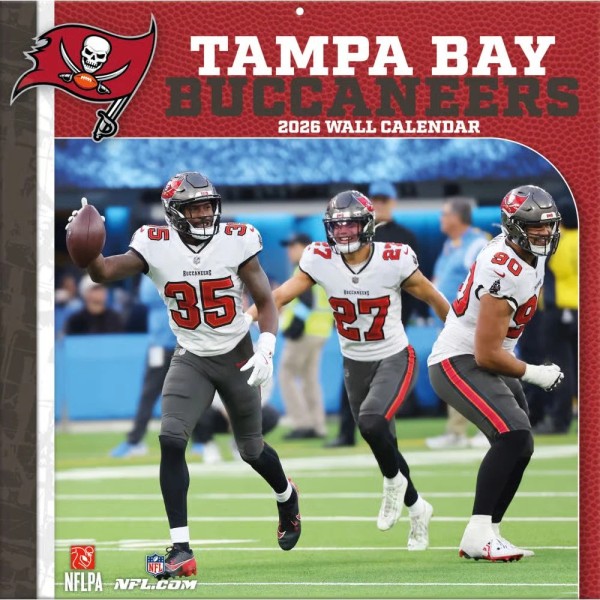Tampa Bay Buccaneers 12" x 12" 2026 Wandkalender Vorderseite