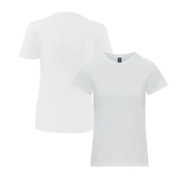 Essential - Stick Logo w Back Print Classic Cotton Womens T-Shirt