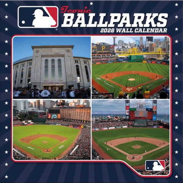 MLB Iconic Ballparks 2026 12" x 12" 2026 Wall Calendar