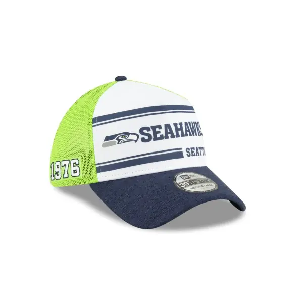 Casquette officielle NFL de la ligne de touche des Seahawks de Seattle 39Thirty Stretch Fit
