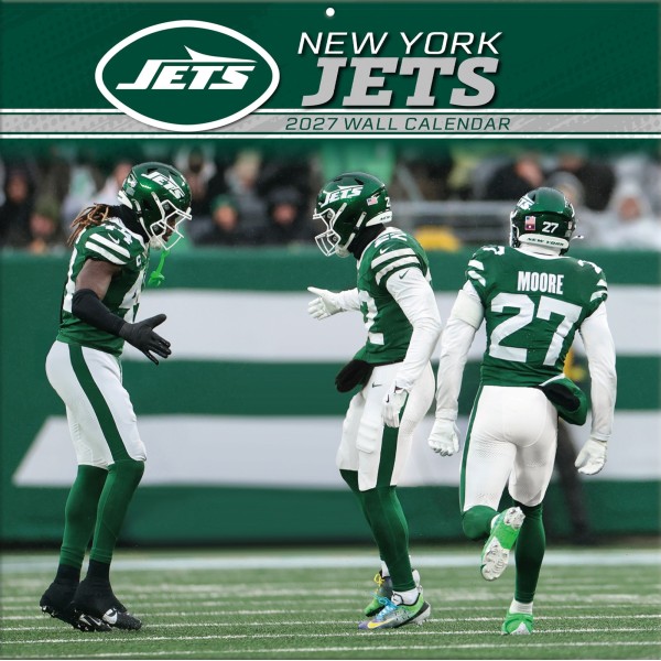 Calendario de pared de los New York Jets, 12" x 12", 2027