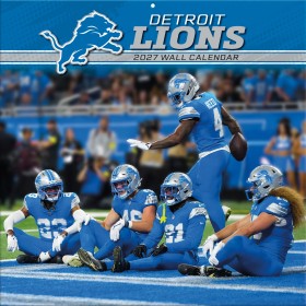 Calendrier mural 2027 des Detroit Lions, 12" x 12"