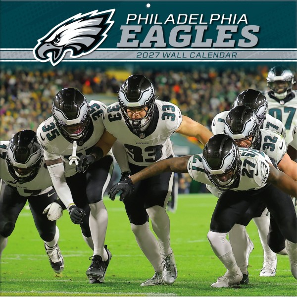 Calendario de pared de los Philadelphia Eagles, 12" x 12", 2027