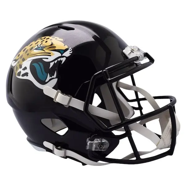 Casco Replica a Grandezza Naturale Riddell Speed dei Jacksonville Jaguars