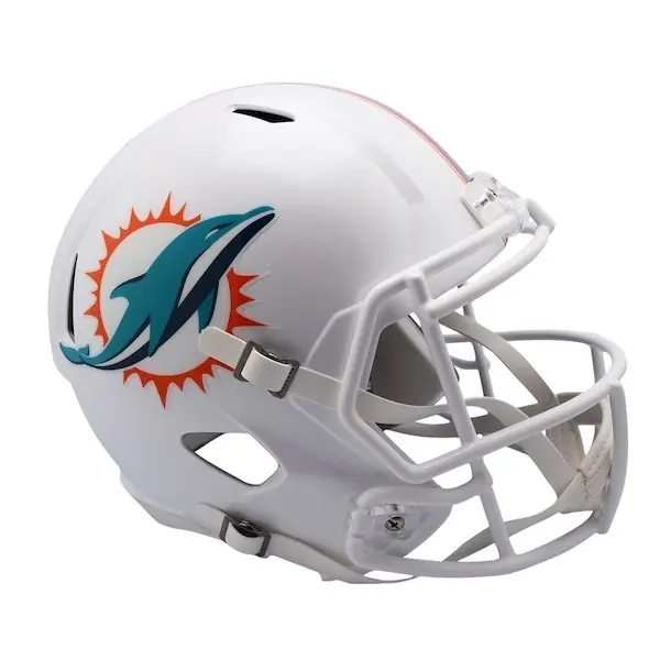 Casco Réplica de Velocidad de Tamaño Completo de los Miami Dolphins de Riddell