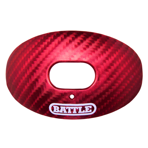 Protège-dents de football Battle Carbon Chrome Oxygen Rouge