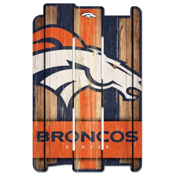 Denver Broncos Wood Fence Sign
