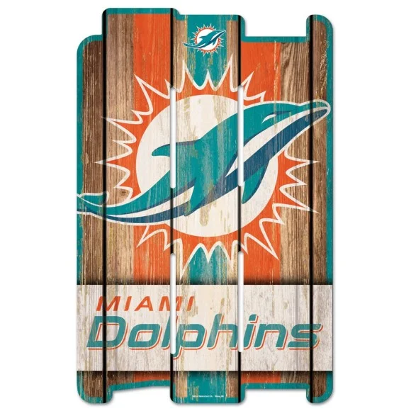 Miami Dolphins Wood Fence Sign