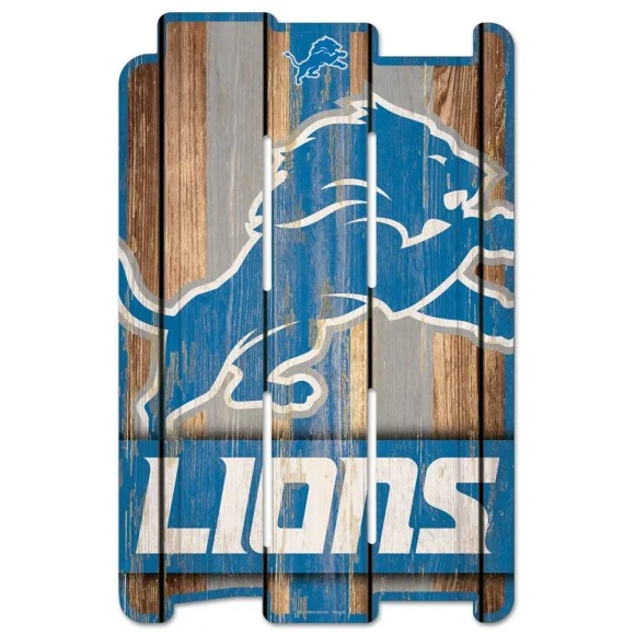 Detroit Lions Wood Fence Sign