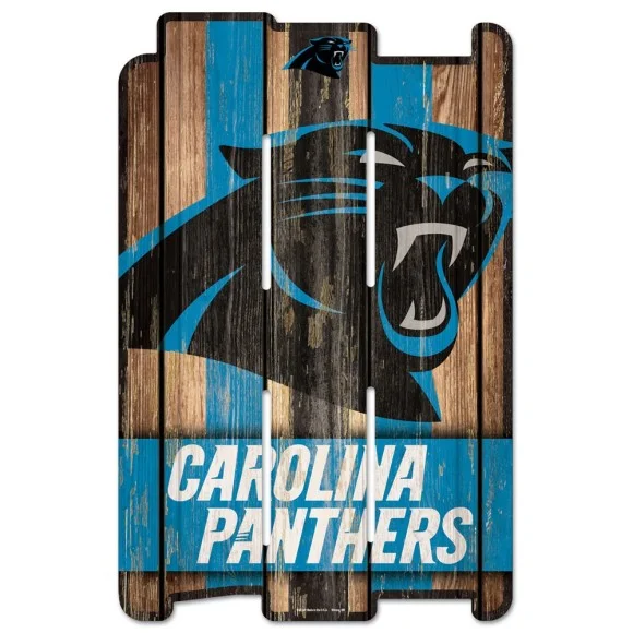 Carolina Panthers Wood Fence Sign