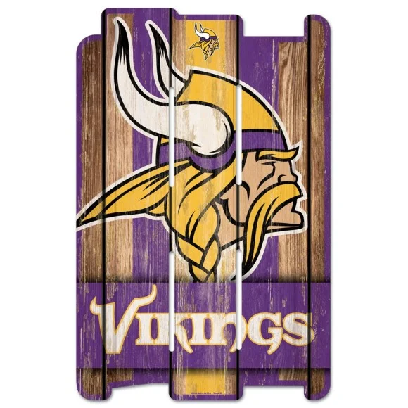 Minnesota Vikings Wood Fence Sign