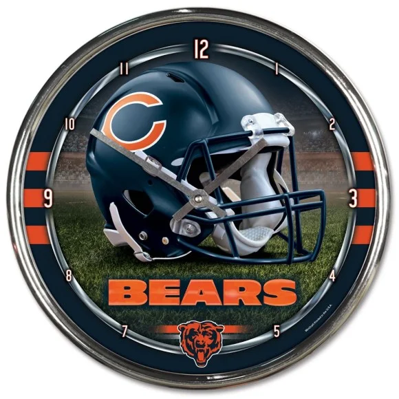 Horloge chromée Chicago Bears