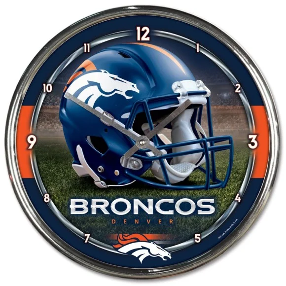 Horloge chromée Denver Broncos