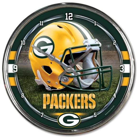 Horloge chromée Green Bay Packers