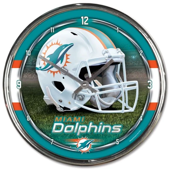 Horloge chromée Miami Dolphins