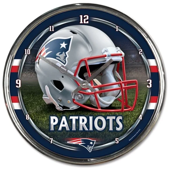 New England Patriots Chrome Clock