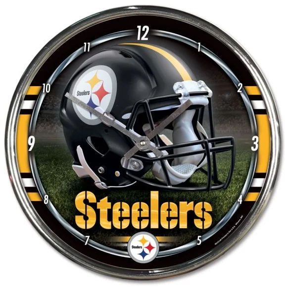 Horloge chromée Pittsburgh Steelers
