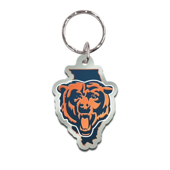 Chicago Bears State Keychain