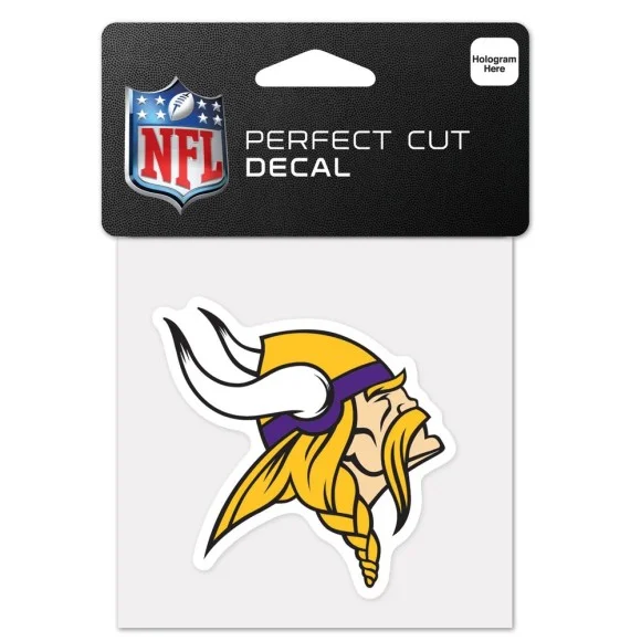 Calcomanía con el logo de los Minnesota Vikings de 4" x 4".