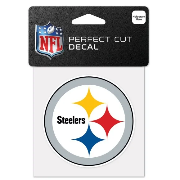 Calcomanía con el logotipo de los Pittsburgh Steelers de 4" x 4".