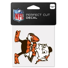 Cleveland Browns 4" x 4" Calcomanía con logo retro