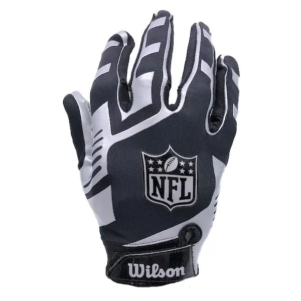 Wilson NFL Guanti da Ricevitore Elasticizzati Argento