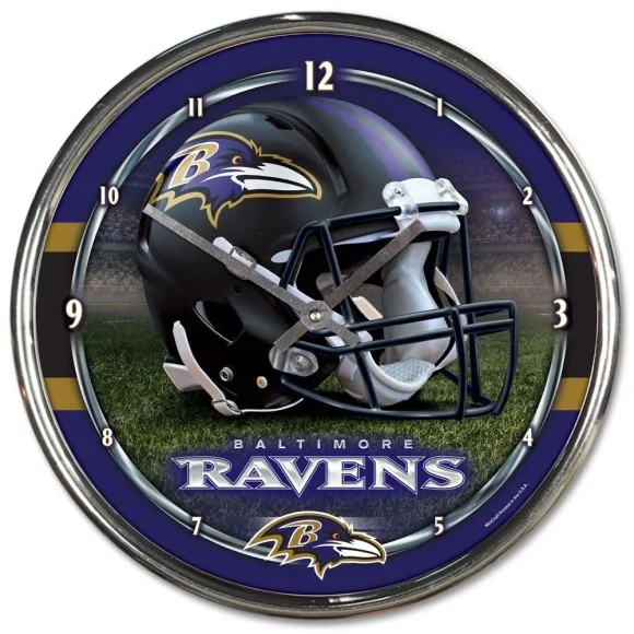 Baltimore Ravens Chrome Clock