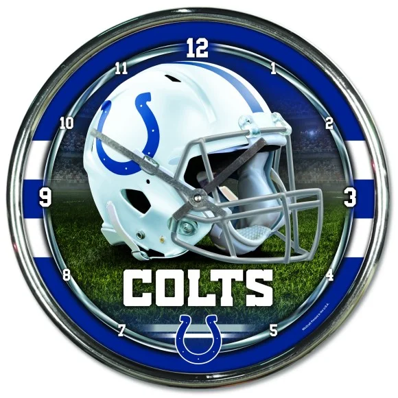 Horloge chromée Indianapolis Colts