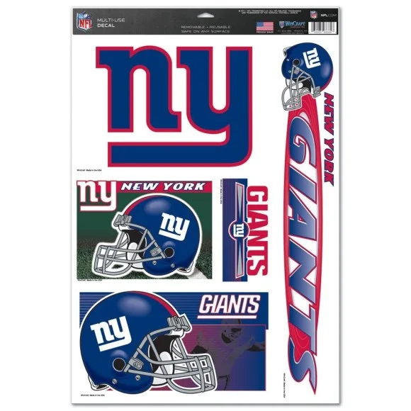 Adesivo multiuso dei New York Giants, confezione da 5 pezzi