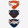 Masques de protection Denver Broncos 3pk