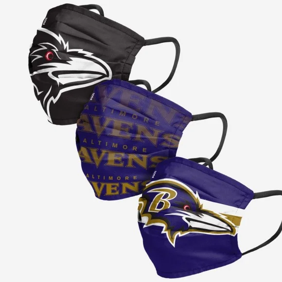 Baltimore Ravens Gesicht Abdeckung 3pk