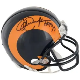 Eric Dickerson Los Angeles Rams Retro Signeret Riddell Mini Hjelm med "HOF 99" Indgravering