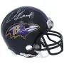 Casque miniature logo combo Super Bowl XLVII des Baltimore Ravens signé par Ed Reed