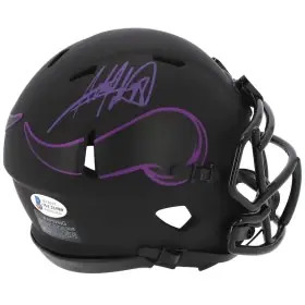 Casco Mini de Velocidad Alternativa Eclipse de Riddell Autografiado por Adrian Peterson de los Minnesota Vikings