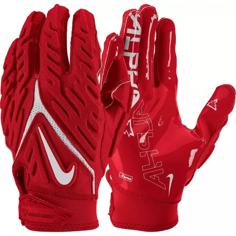 All red nike football gloves deals