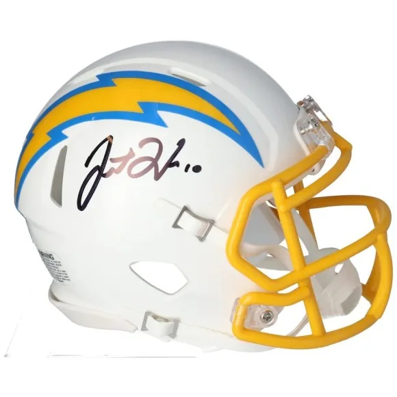 Justin Herbert Las Angeles Chargers Autographed Riddell Speed Mini hjelm