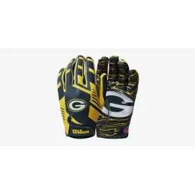 Guantes Receptores Juveniles Ajuste Elástico NFL de Wilson - Green Bay Packers