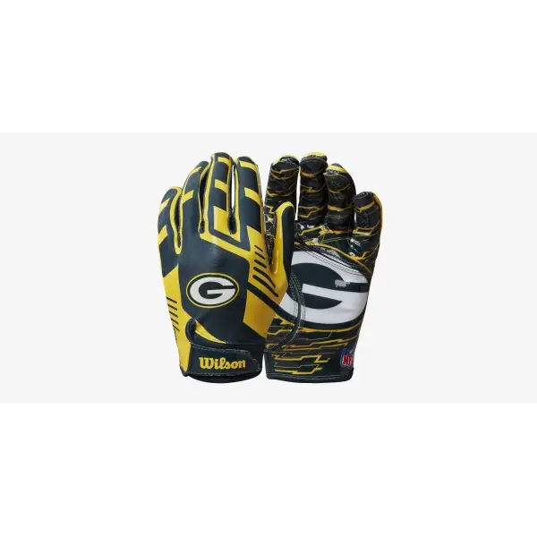 Gants de réception ajustés pour jeunes Wilson NFL - Green Bay Packers
