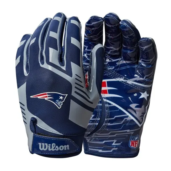 Wilson NFL Guantes de Receptor Juveniles Ajuste Elástico - New England Patriots