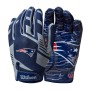 Wilson NFL Stretch Fit Guanti da Ricevitore Giovani - New England Patriots