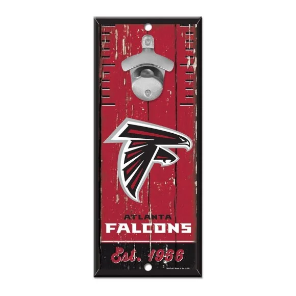 Atlanta Falcons Bottle Opener Sign 5" x 11"
