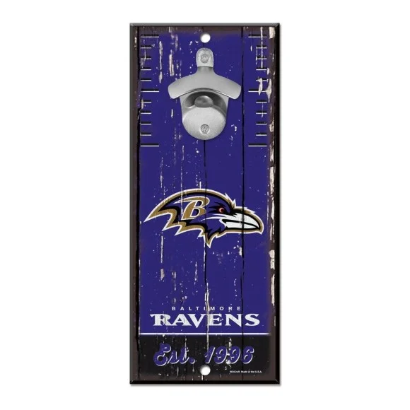 Baltimore Ravens Bottle Opener Sign 5" x 7"