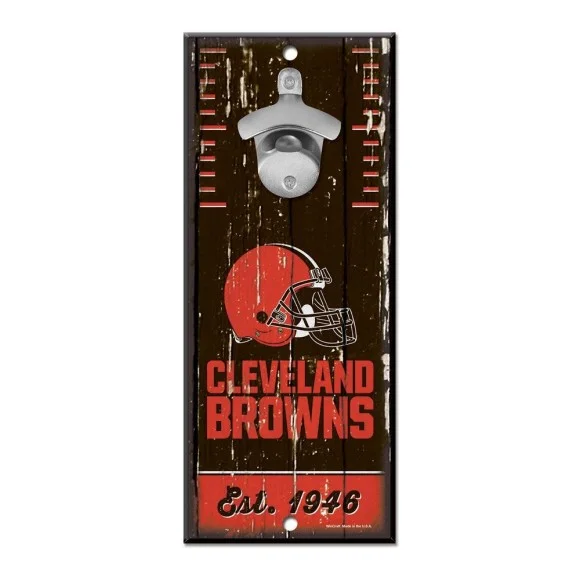 Cleveland Browns Bottle Opener Sign 5" x 11"