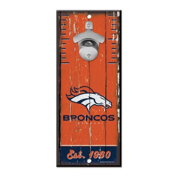 Denver Broncos Flaschenöffner-Schild 5" x 11"